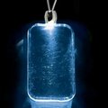 Light Up Necklace - Acrylic Dog Tag Pendant - Blue